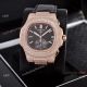 Japan Grade Patek Philippe Nautilus Chronograph Watches Rose Gold Diamond Case (2)_th.jpg